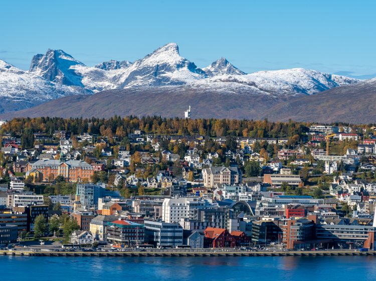 Tromso . Norway. 25-09-2019 View over Tromsø from mount Storsteinen